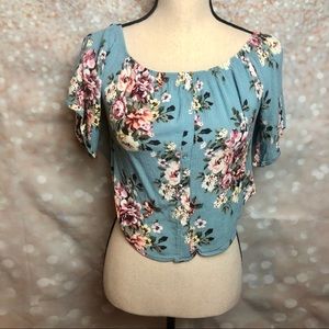 Enough About Me Floral Crop Top